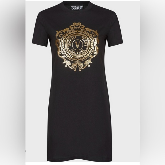 Versace Jeans Couture Women’s Black T-Shirt Dress Size XL - Picture 12 of 15